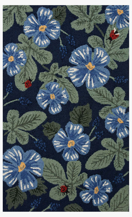 Rifle Paper Co x Loloi Minnie Rug - Fig Leaf Navy