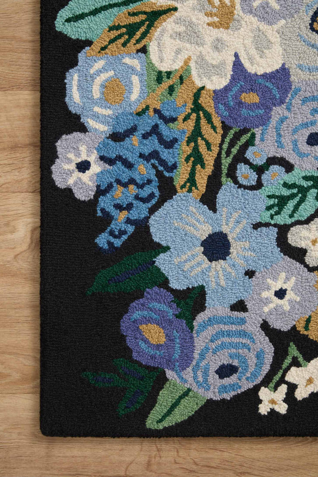 Rifle Paper Co x Loloi Minnie Rug - Garden Party Black