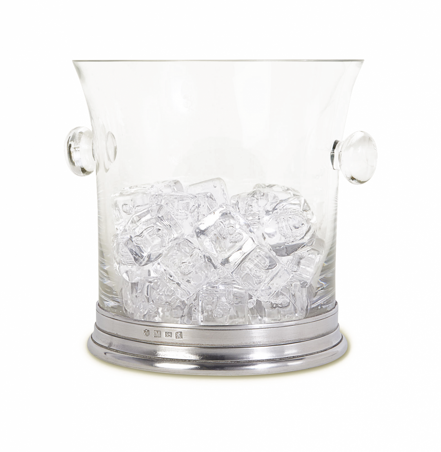 Match Pewter Crystal Ice Bucket with Handles