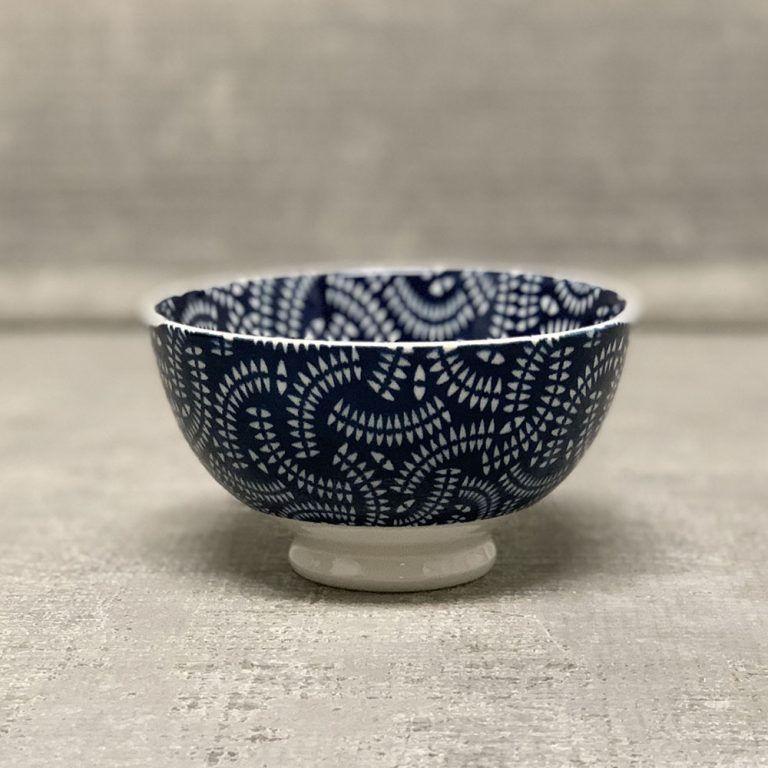 Coupe Stamped Bowl - Indigo Geo
