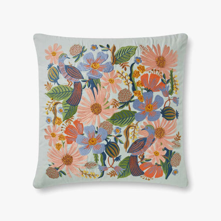 (Preorder mid-November) Rifle Paper Co x Loloi Dovecote Pillow - Mint (Set of 2)