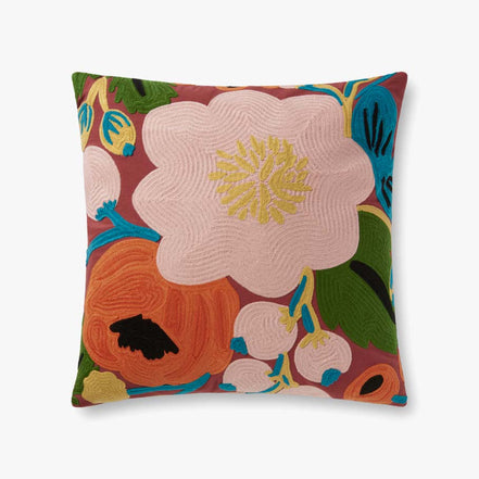Rifle Paper Co x Loloi Vintage Blossoms Pillow - Crimson (Set of 2)