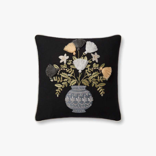 Rifle Paper Co x Loloi Vase Study No 5 Pillow - Black (Set of 2)