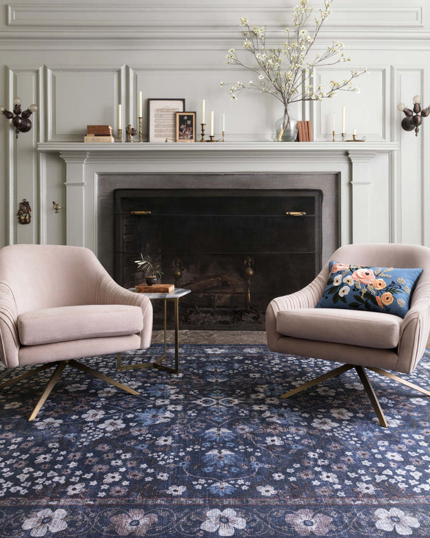 Rifle Paper Co x Loloi Palais Rug - Meadow Navy
