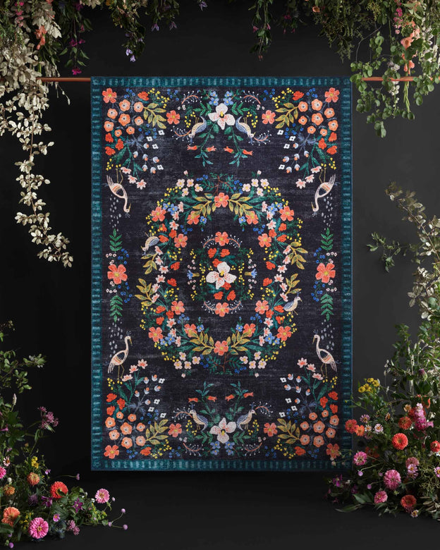 Rifle Paper Co x Loloi Palais Rug - Luxembourg Black