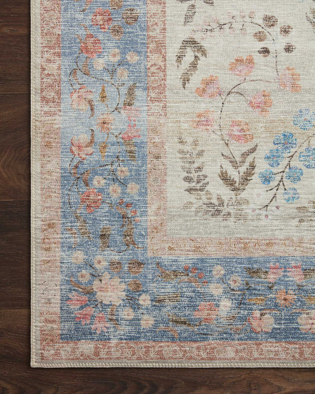Rifle Paper Co x Loloi Palais Rug - Kensington Light Blue