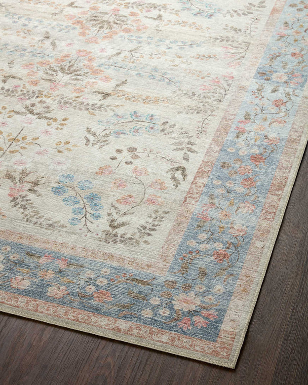 Rifle Paper Co x Loloi Palais Rug - Kensington Light Blue
