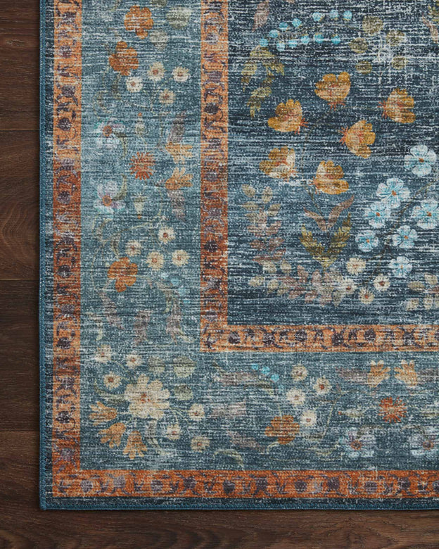 Rifle Paper Co x Loloi Palais Rug - Kensington Indigo