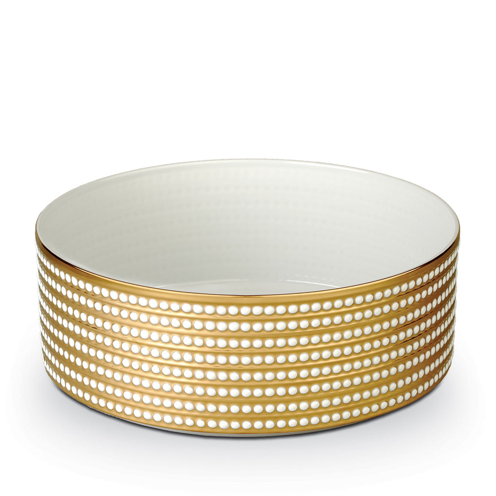 Perlée Large Deep Bowl - Gold
