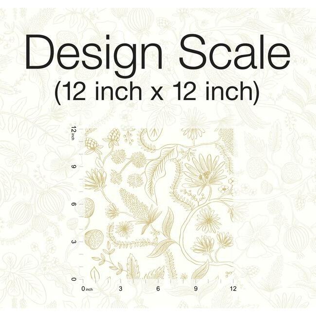 Rifle Paper Co Aviary Peel & Stick Wallpaper - Metallic Gold & Cream