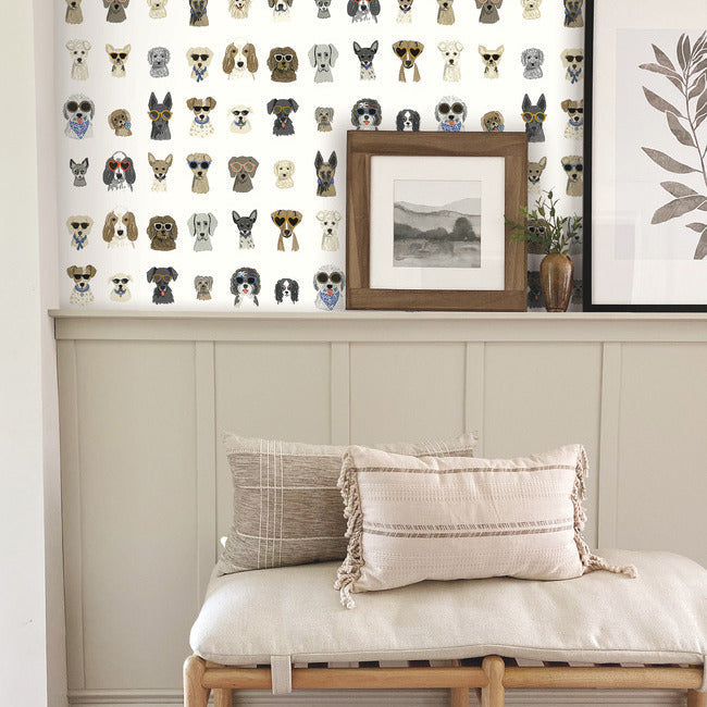 Rifle Paper Co Dog Days Peel & Stick Wallpaper - White Multi