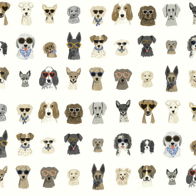 Rifle Paper Co Dog Days Peel & Stick Wallpaper - White Multi