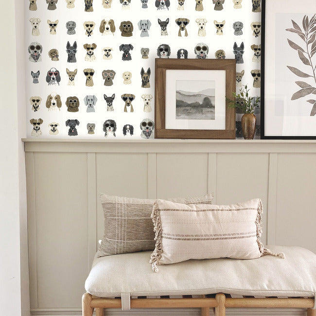 Rifle Paper Co Dog Days Peel & Stick Wallpaper - Grey