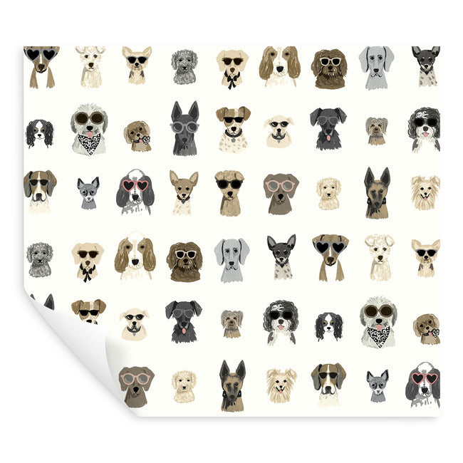 Rifle Paper Co Dog Days Peel & Stick Wallpaper - Grey