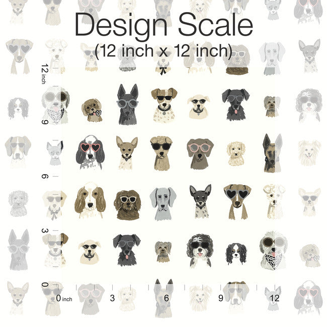 Rifle Paper Co Dog Days Peel & Stick Wallpaper - Grey