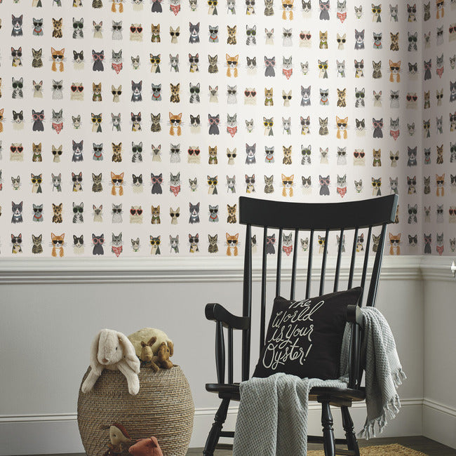 Rifle Paper Co Cool Cats Peel & Stick Wallpaper - White Multi