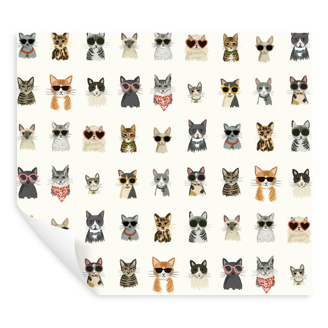 Rifle Paper Co Cool Cats Peel & Stick Wallpaper - White Multi