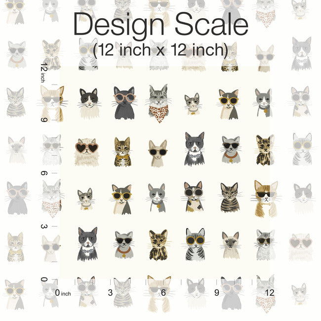 Rifle Paper Co Cool Cats Peel & Stick Wallpaper - Grey & Gold