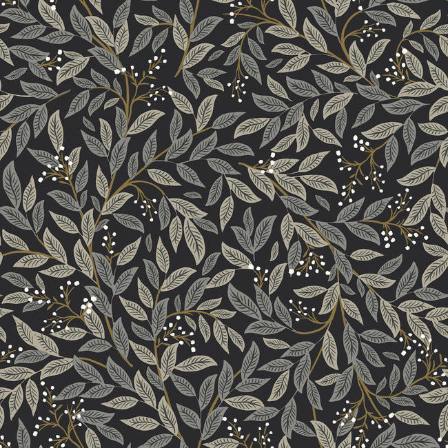Rifle Paper Co Willowberry Peel & Stick Wallpaper - Black