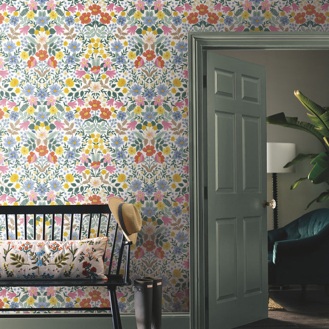 Rifle Paper Co Bramble Garden Peel & Stick Wallpaper - White