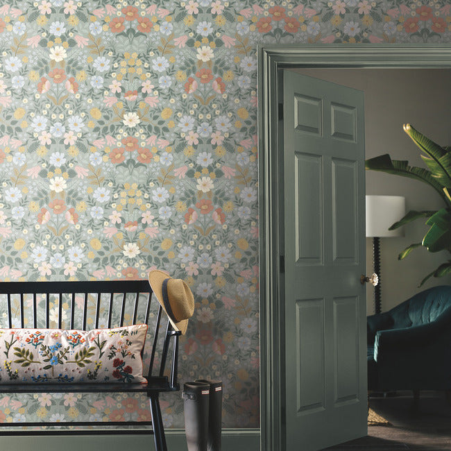 Rifle Paper Co Bramble Garden Peel & Stick Wallpaper - Sage