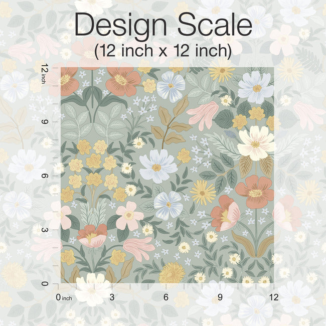 Rifle Paper Co Bramble Garden Peel & Stick Wallpaper - Sage