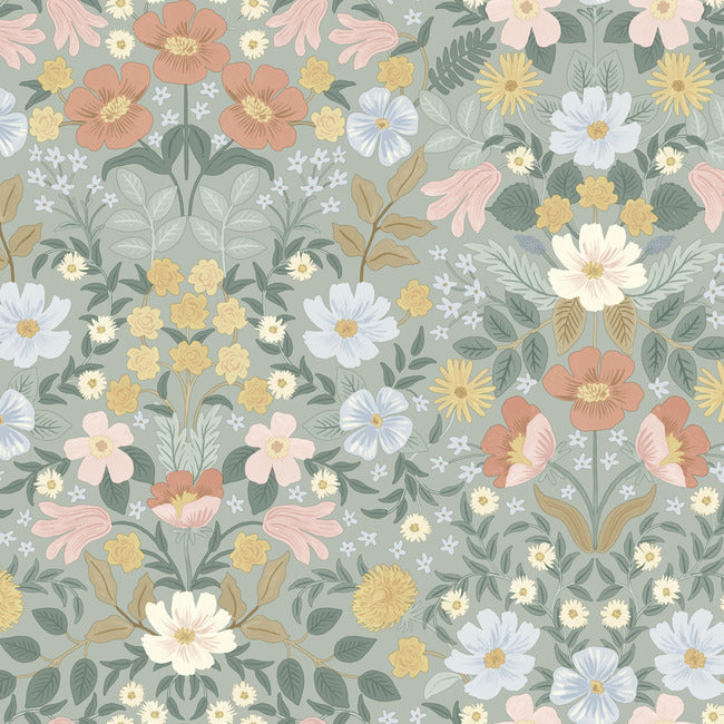 Rifle Paper Co Bramble Garden Peel & Stick Wallpaper - Sage