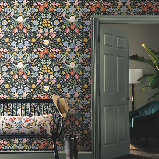 Rifle Paper Co Bramble Garden Peel & Stick Wallpaper - Black