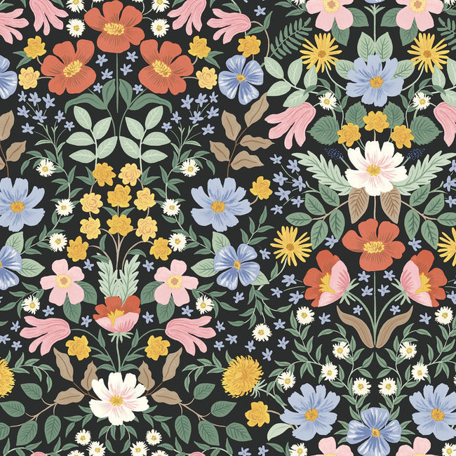 Rifle Paper Co Bramble Garden Peel & Stick Wallpaper - Black