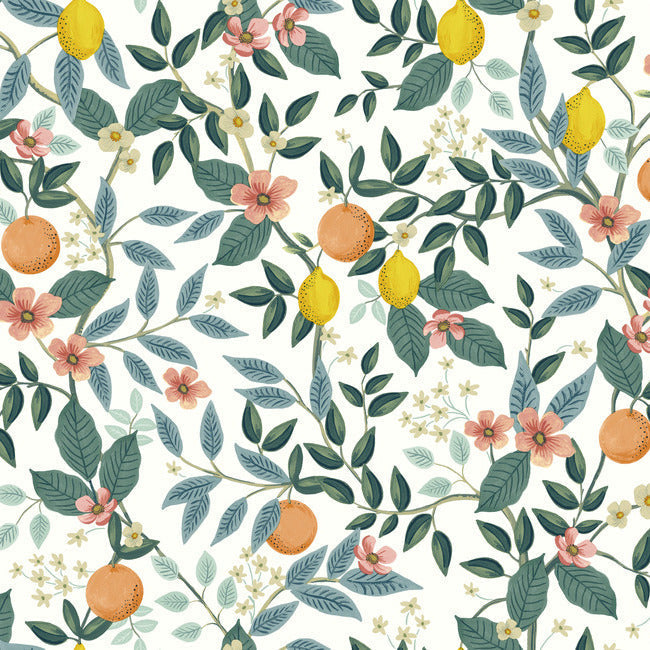 Rifle Paper Co Citrus Grove Peel & Stick Wallpaper - White