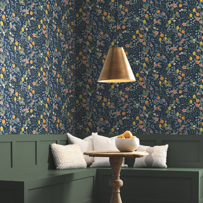 Rifle Paper Co Citrus Grove Peel & Stick Wallpaper - Navy