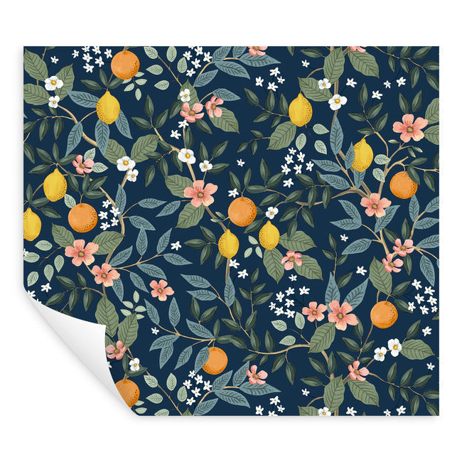 Rifle Paper Co Citrus Grove Peel & Stick Wallpaper - Navy