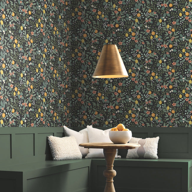 Rifle Paper Co Citrus Grove Peel & Stick Wallpaper - Black