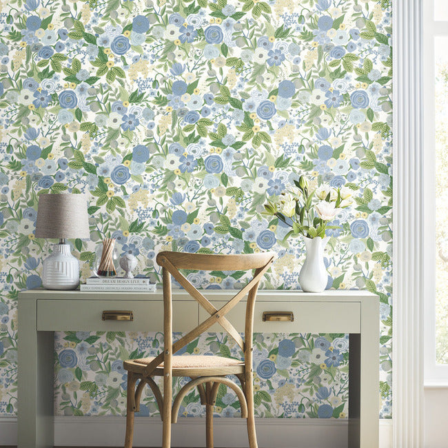 Rifle Paper Co Garden Party Peel & Stick Wallpaper - Blue & Green