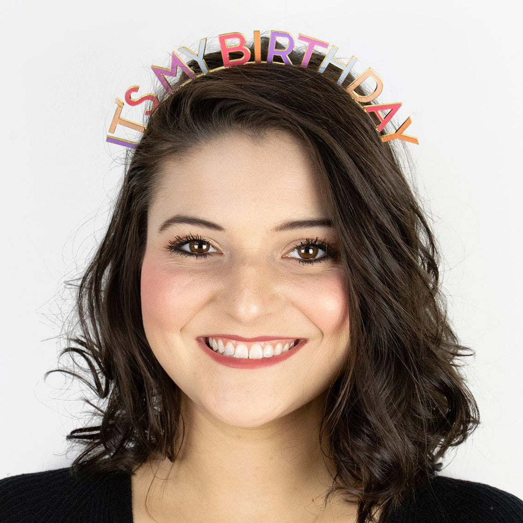 Pink Birthday Metal Headband