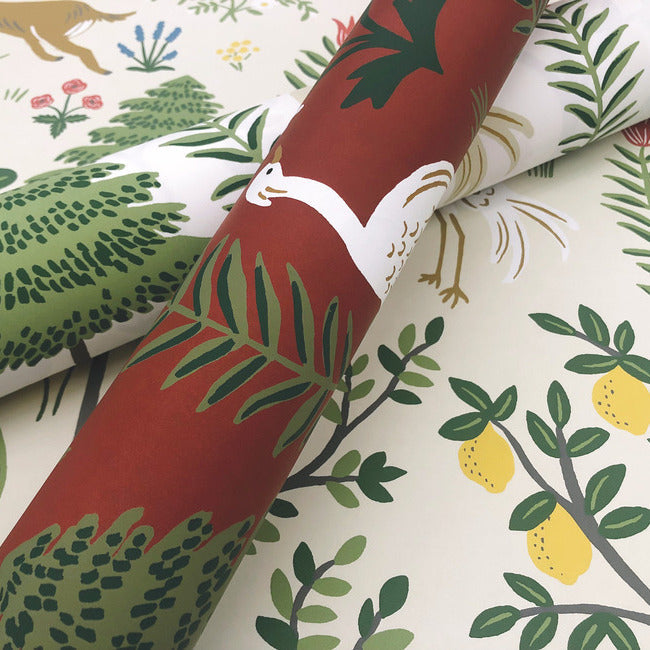 Rifle Paper Co Menagerie Wallpaper - Rust