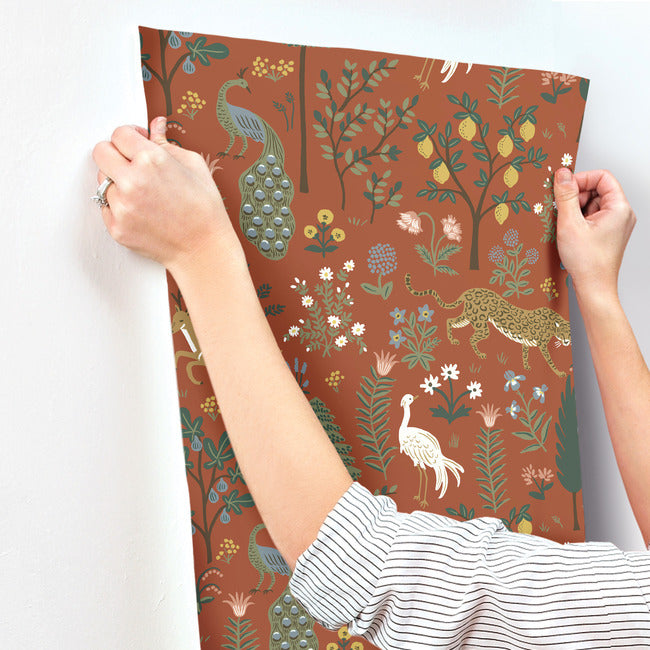 Rifle Paper Co Menagerie Wallpaper - Rust