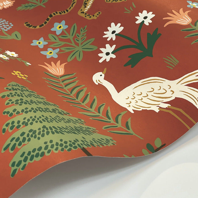Rifle Paper Co Menagerie Wallpaper - Rust