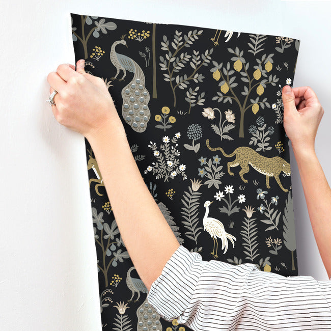 Rifle Paper Co Menagerie Wallpaper - Black