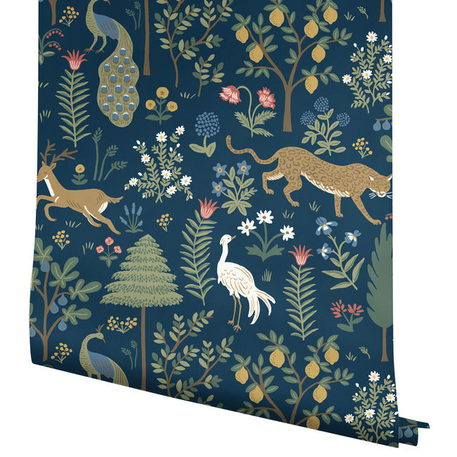 Rifle Paper Co Menagerie Wallpaper - Navy