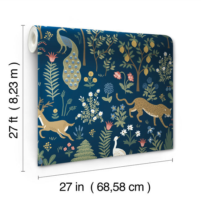 Rifle Paper Co Menagerie Wallpaper - Navy