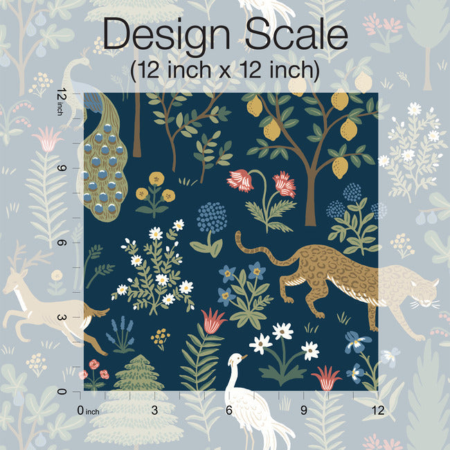 Rifle Paper Co Menagerie Wallpaper - Navy