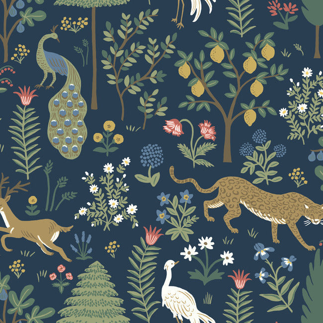 Rifle Paper Co Menagerie Wallpaper - Navy