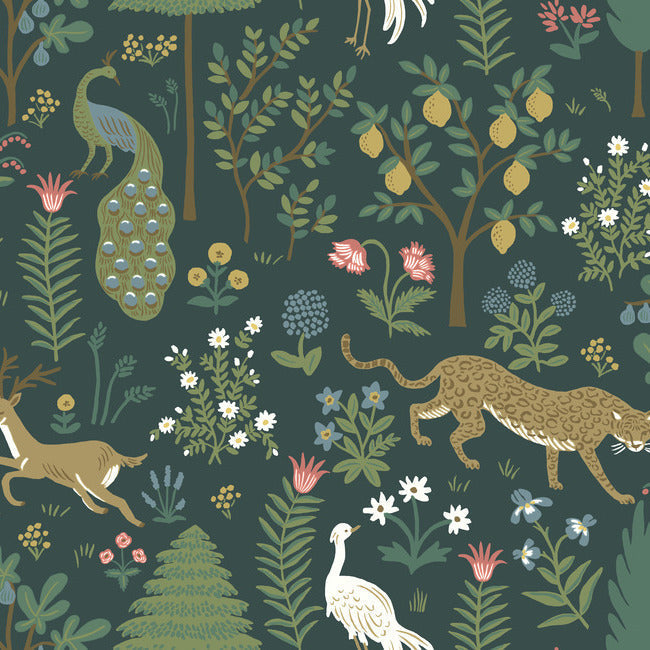 Rifle Paper Co Menagerie Wallpaper - Emerald