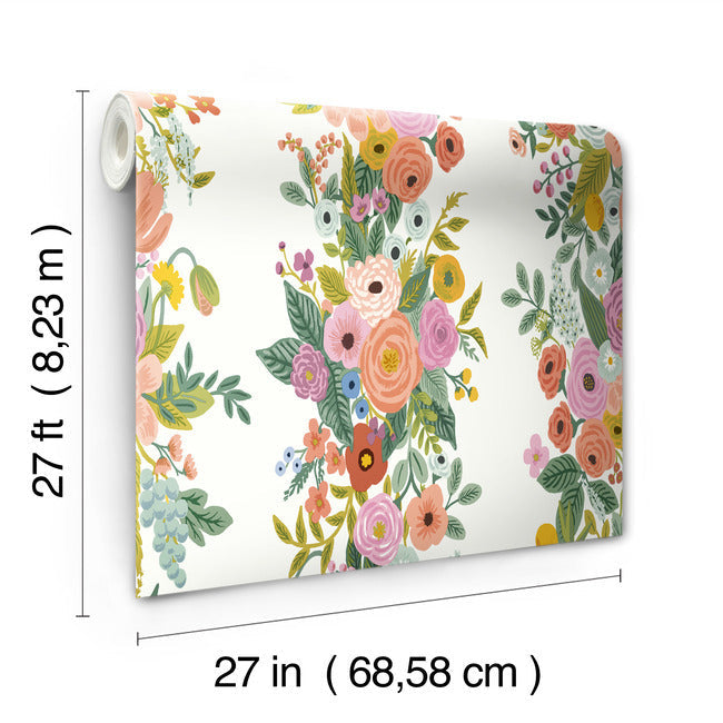 Rifle Paper Co Garden Party Trellis Wallpaper - Rose Multi