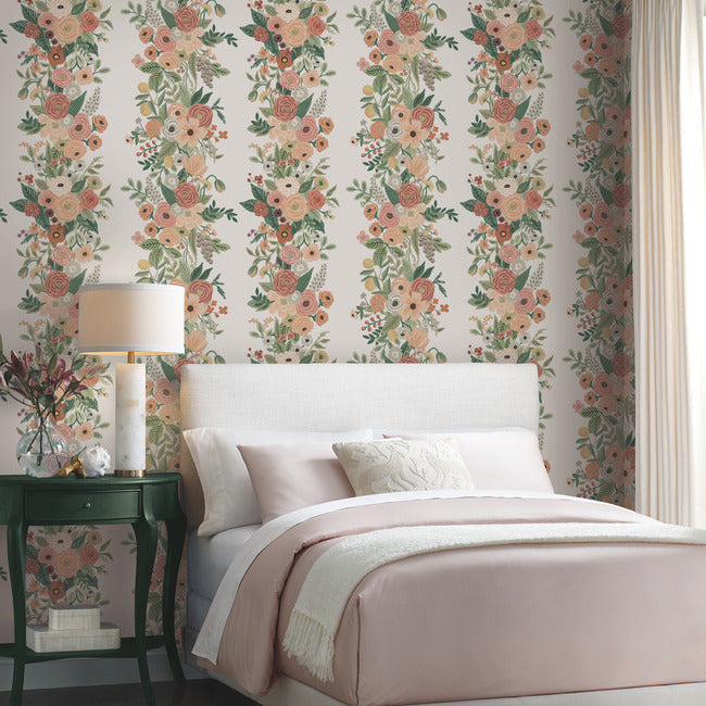 Rifle Paper Co Garden Party Trellis Wallpaper - Burgundy Multi