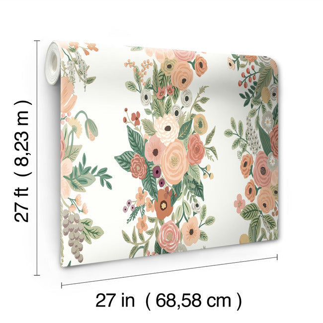 Rifle Paper Co Garden Party Trellis Wallpaper - Burgundy Multi