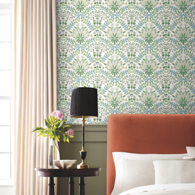 Rifle Paper Co Bramble Wallpaper - Blue & Green