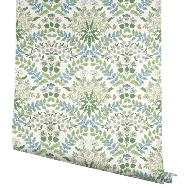 Rifle Paper Co Bramble Wallpaper - Blue & Green