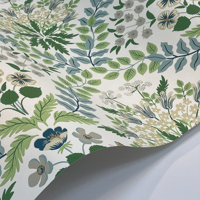 Rifle Paper Co Bramble Wallpaper - Blue & Green